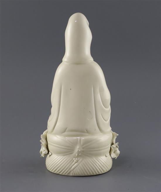 A Chinese Dehua blanc de chine figure of Guanyin, H. 25cm